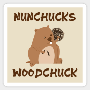 Nunchucks Woodchuck Sticker